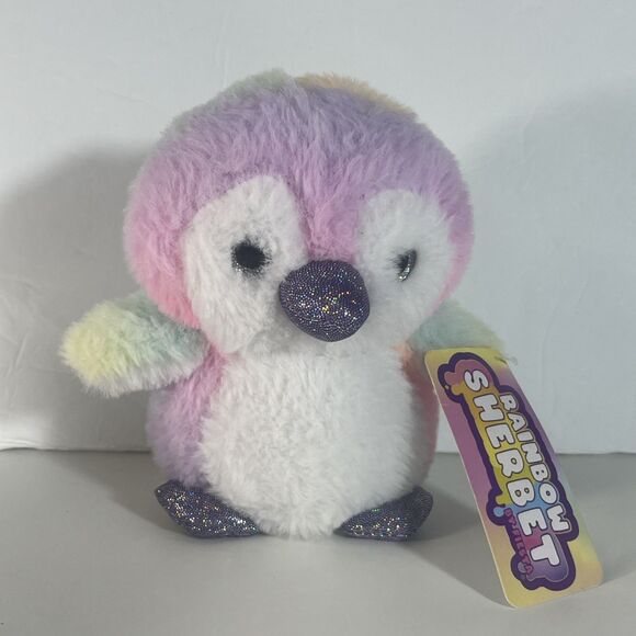 Pastel Rainbow Penguin Stuffed Animal Toy NWT - Picture 3 of 11
